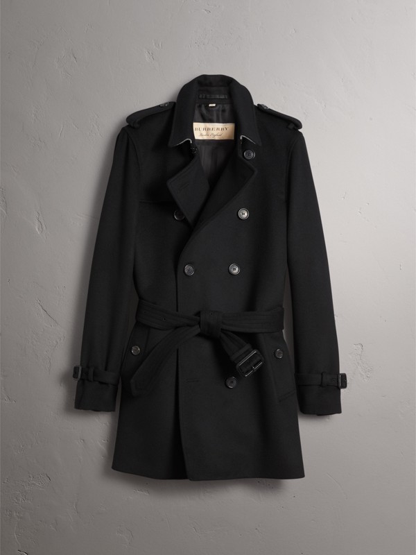 Wool Cashmere Trench Coat in Black - Men | Burberry United States
