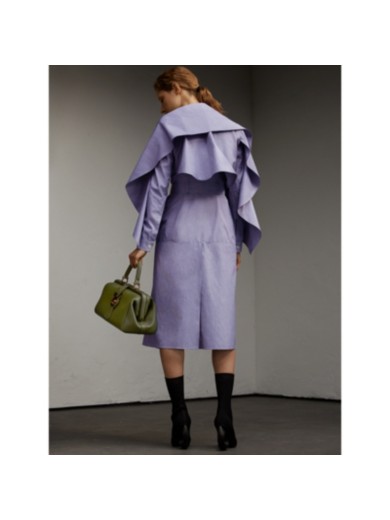 香贝雷棉质立裁围裹式连衣裙