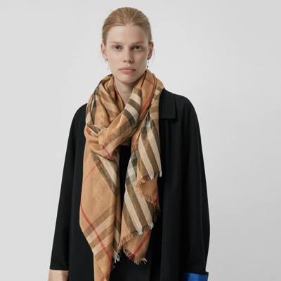 burberry plaid wool scarf