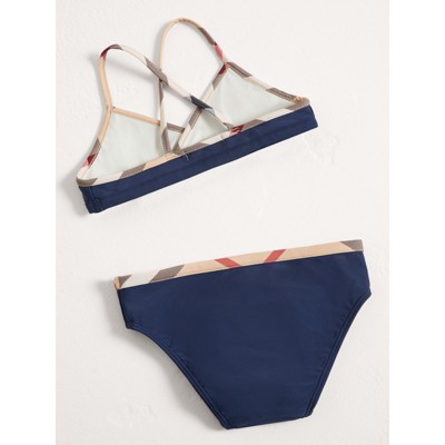 burberry check trim bikini