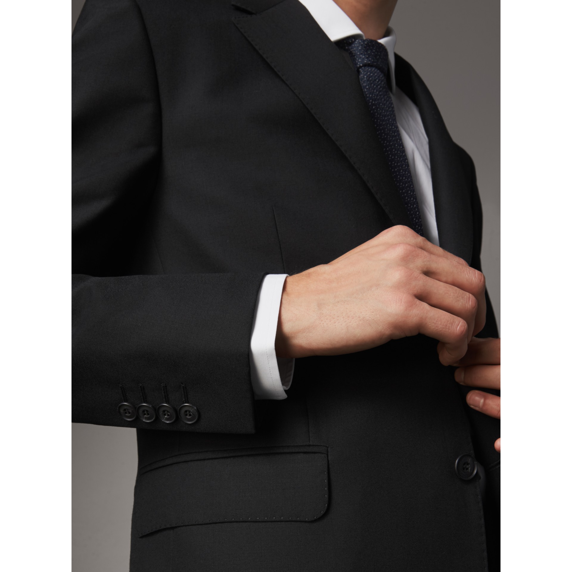 Classic Fit Wool Part-canvas Suit in Black - Men | Burberry United States