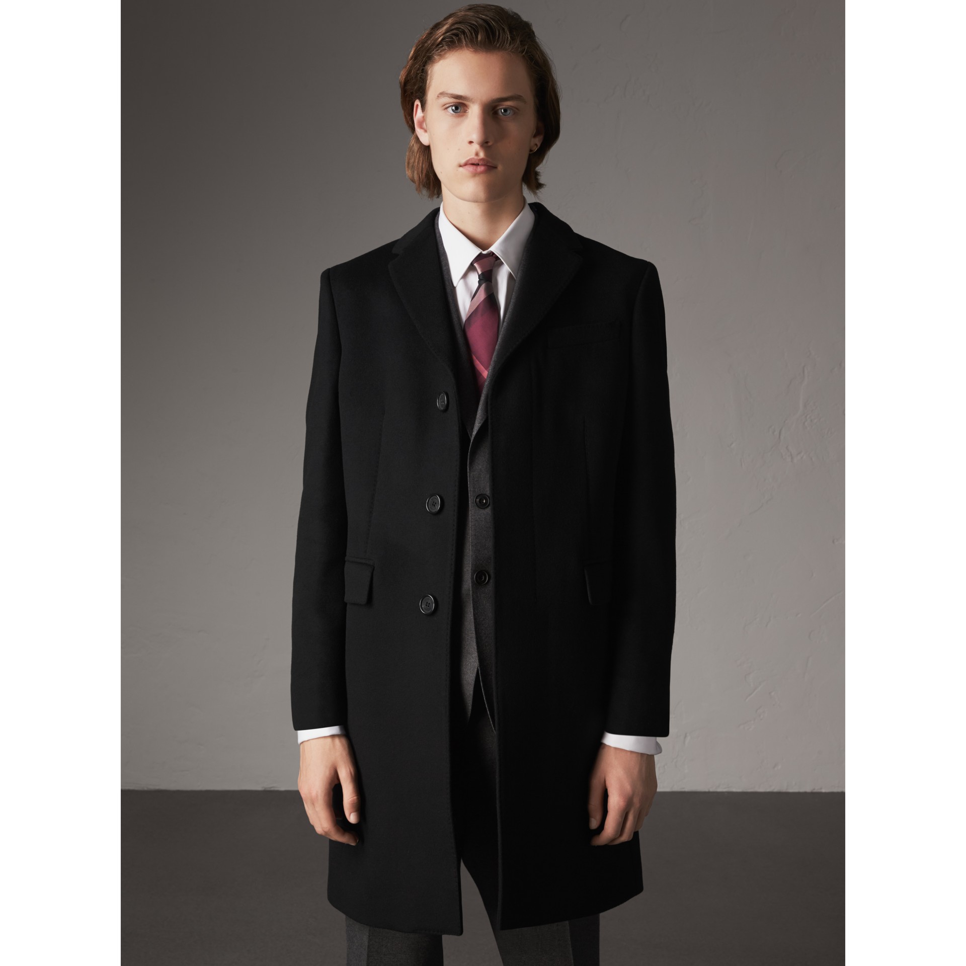 Wool Cashmere Tailored Coat in Black - Men | Burberry United States