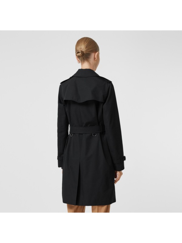 Kensington Fit Cotton Gabardine Trench Coat in Black - Women | Burberry ...