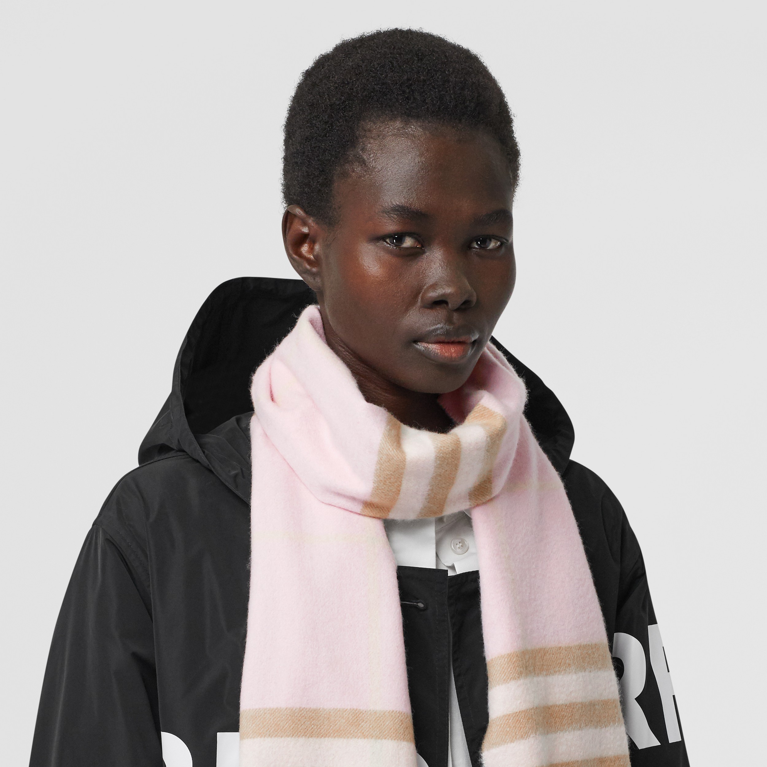 The Burberry Check Cashmere Scarf in Alabaster | Burberry® Official - 3