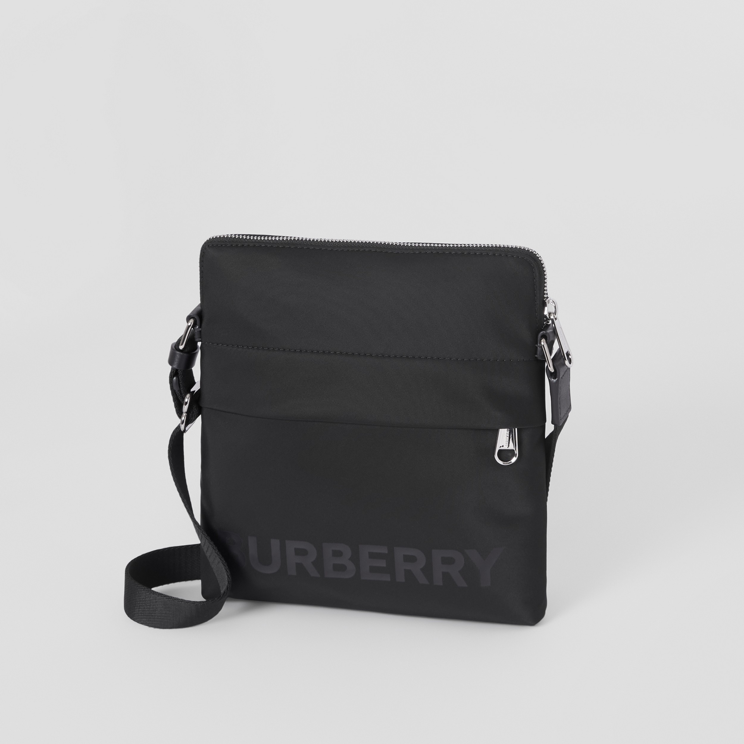 Logo Print Nylon Crossbody Bag in Black - Men | Burberry® Official
