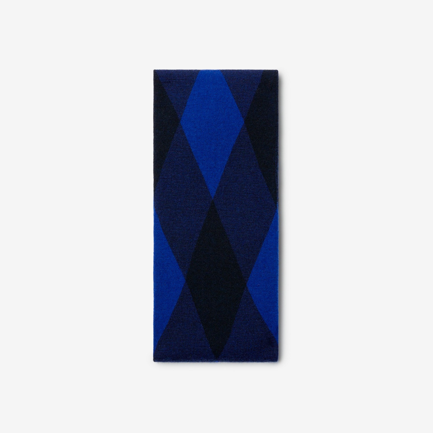 菱形图案羊毛混纺连裤袜 (骑士蓝 / 黑色) | Burberry® 博柏利官网