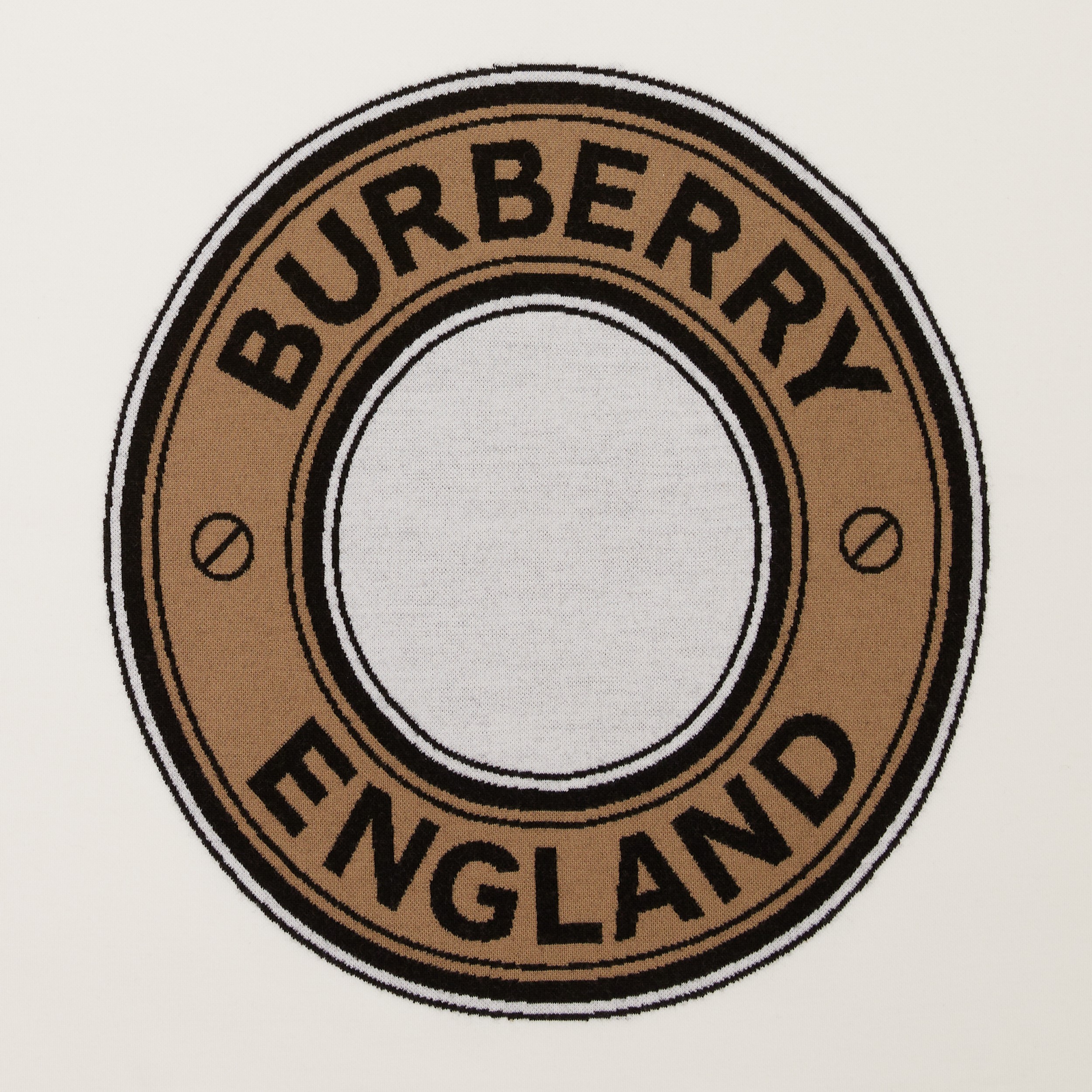 Logo Graphic Wool Jacquard Baby Blanket in Ivory - Children | Burberry® Official - 2
