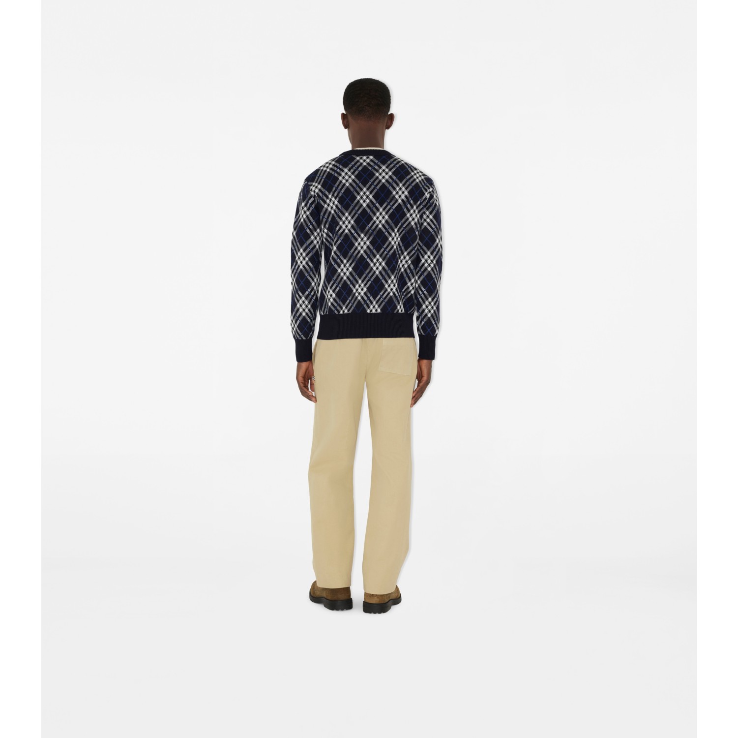 Check Wool Blend Sweater