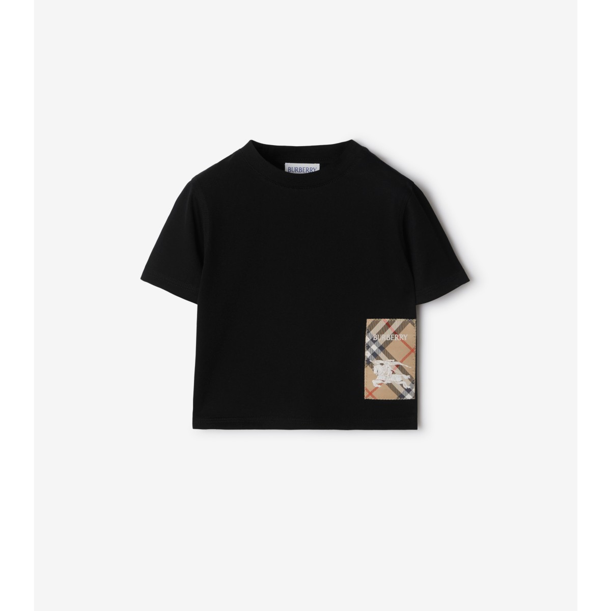  Check Label Cotton T-shirt
