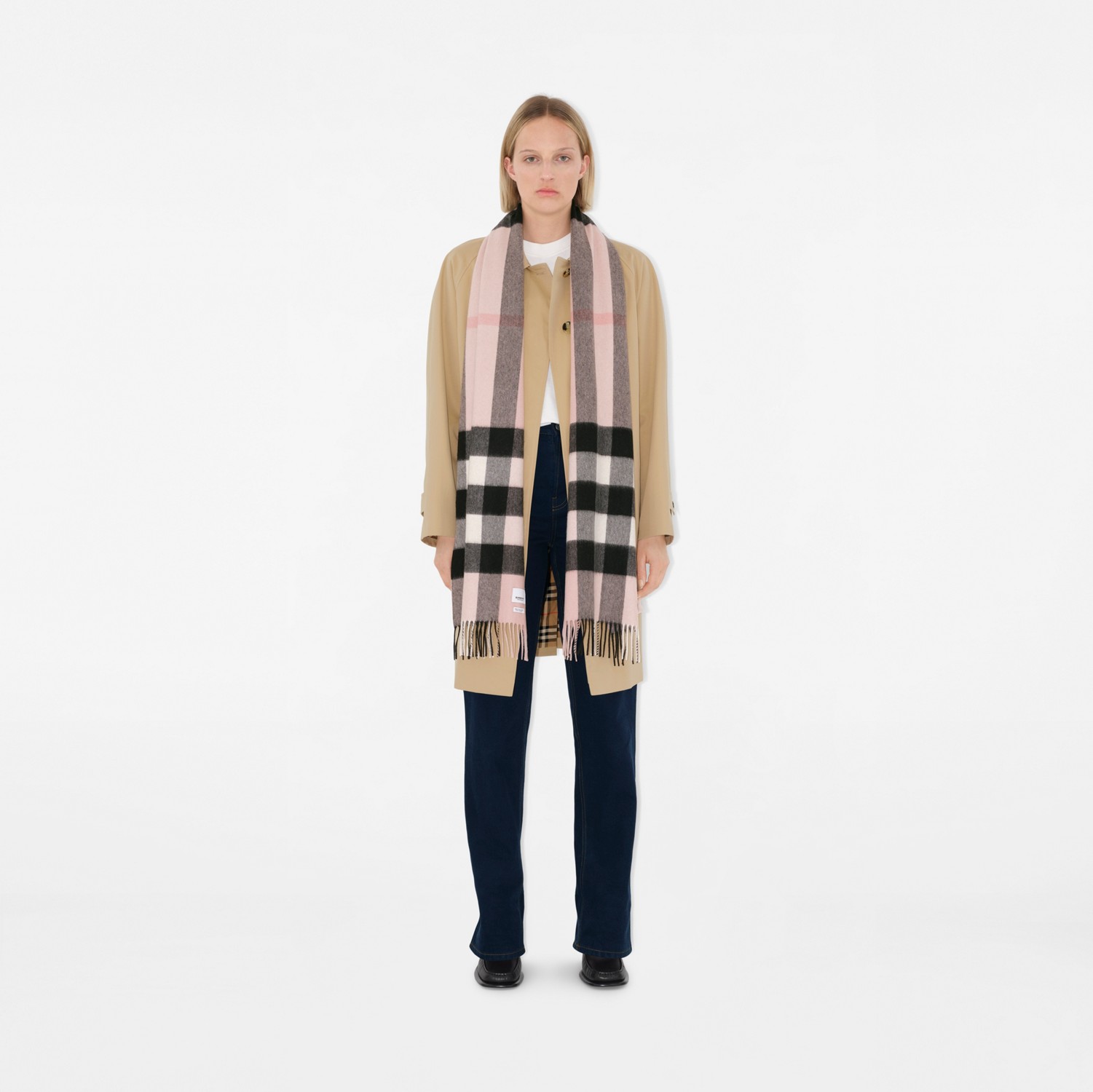 チェック カシミアスカーフ (アッシュローズ Purple) | Burberry チェック カシミアスカーフ (アッシュローズ Purple) | Burberry
