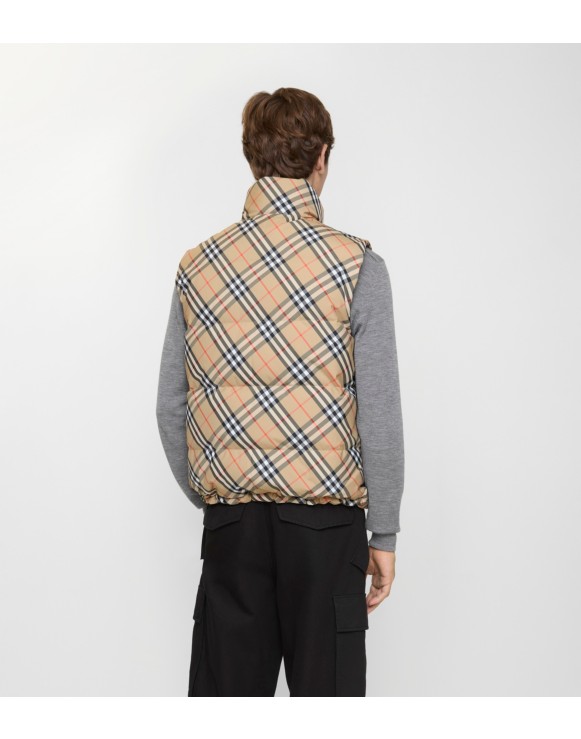 Reversible Check Puffer Gilet
