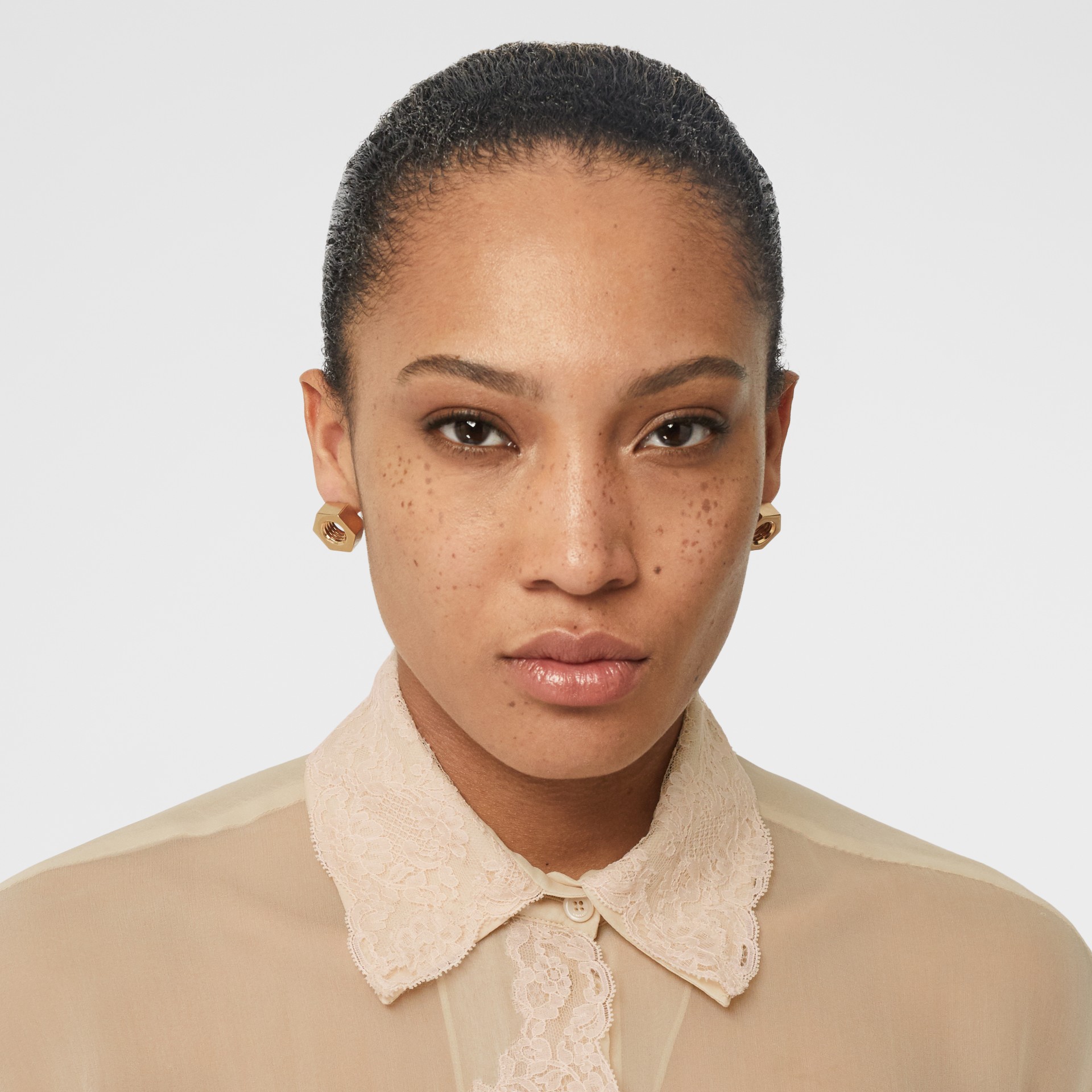 peach lace shirt