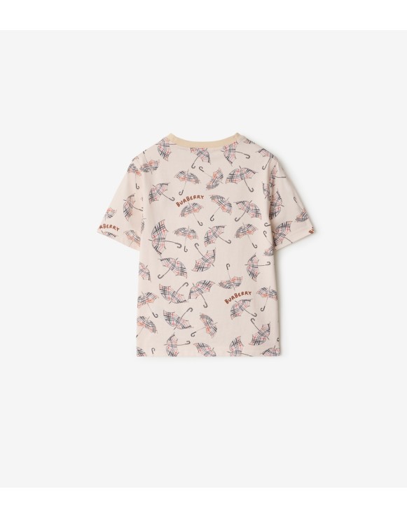 T-shirt en coton à motif parapluie