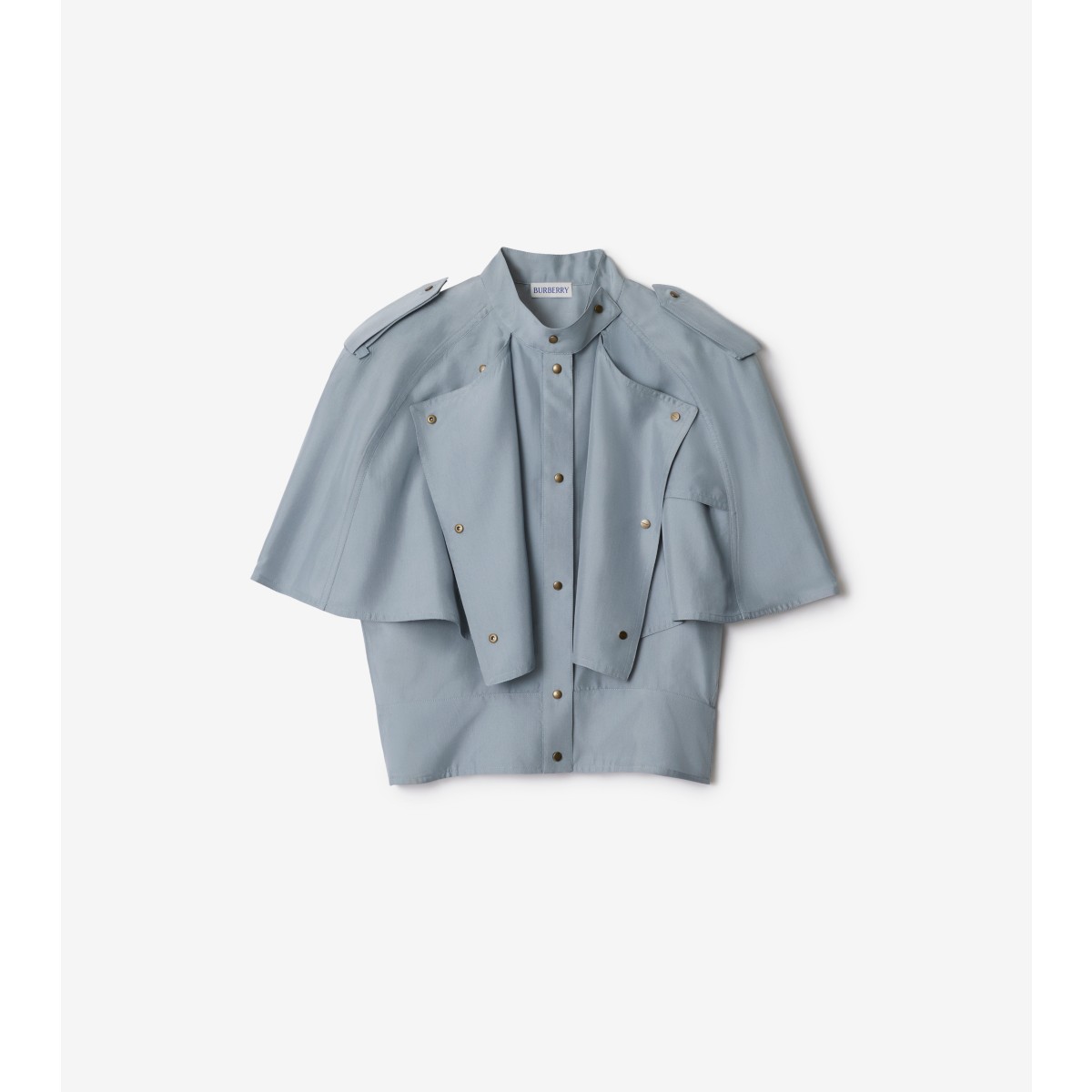 Burberry Silk Cape Top In Gale