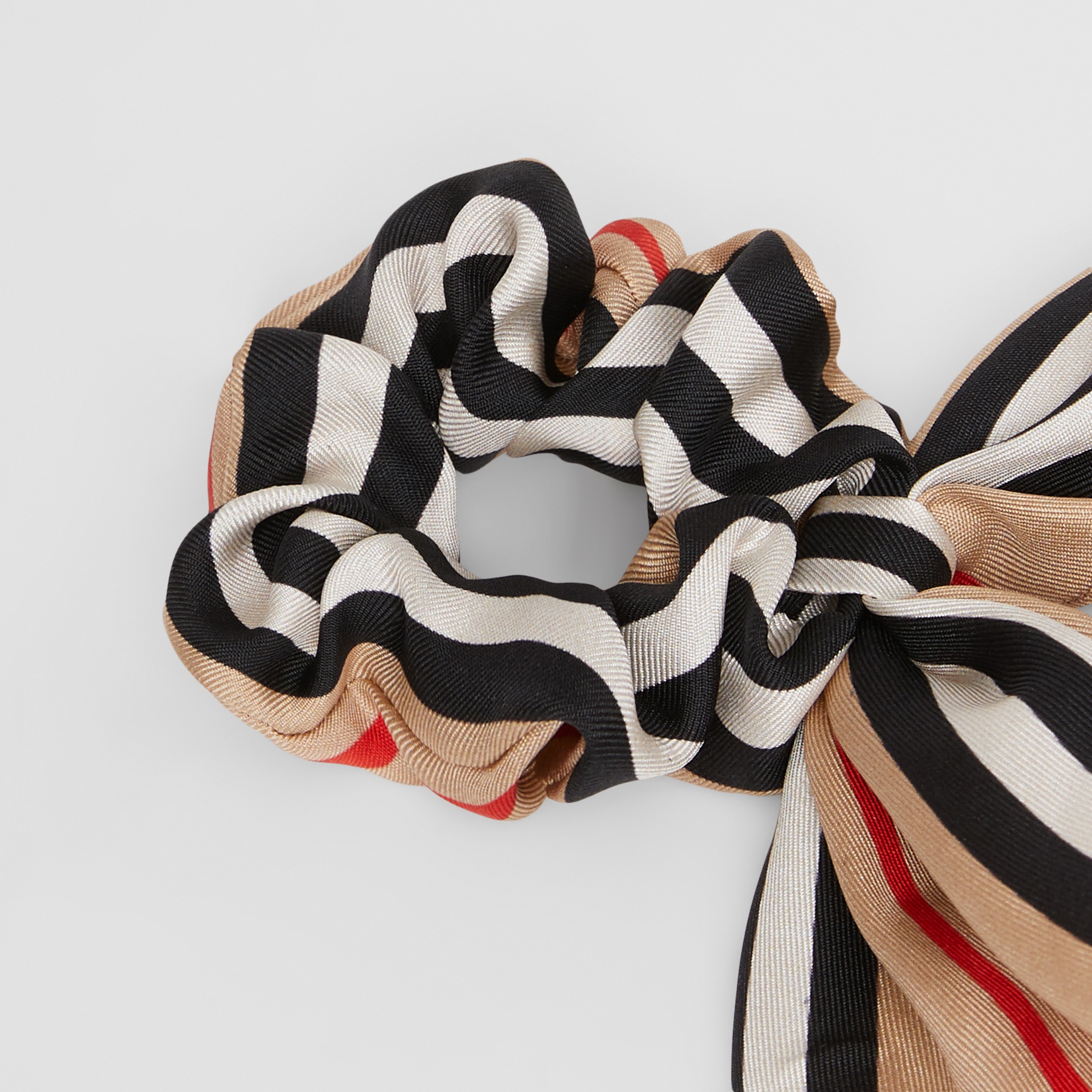 Icon Stripe Silk Twill Hair Tie in Archive Beige - Children | Burberry® Official - 2