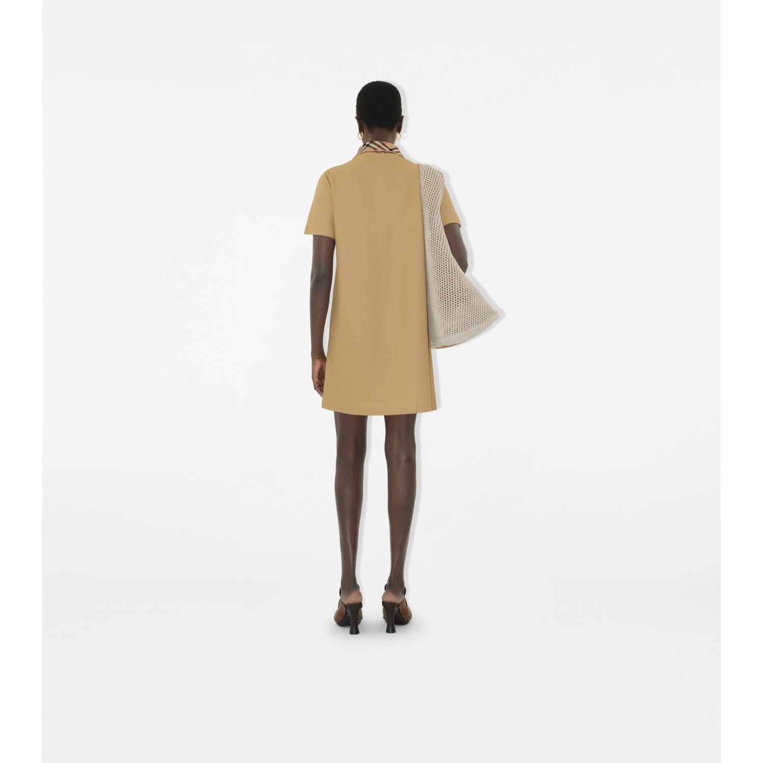 Check Collar Cotton Polo Shirt Dress - thumbnail 8