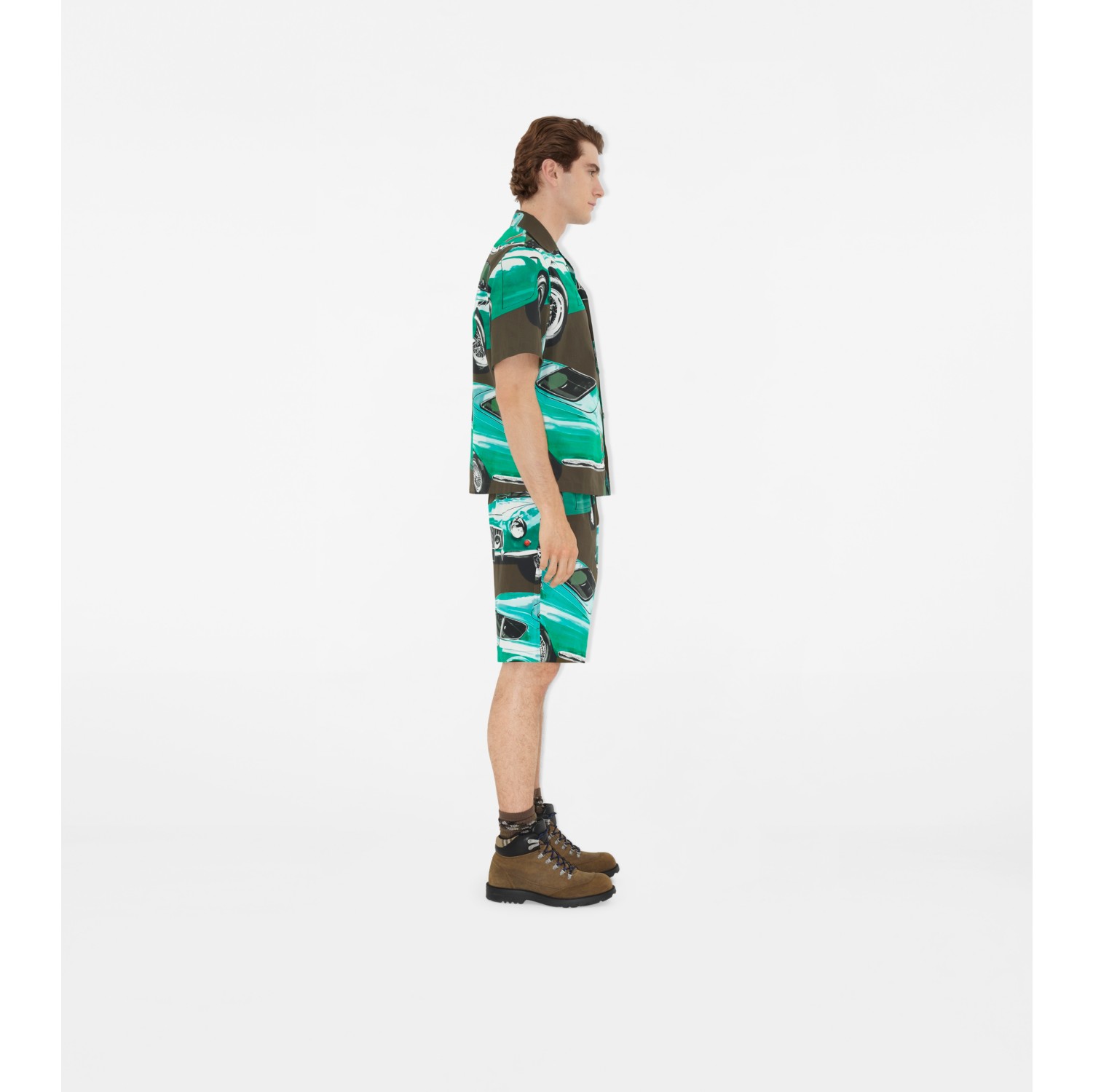 Chemise casual en popeline de coton à imprimé Car