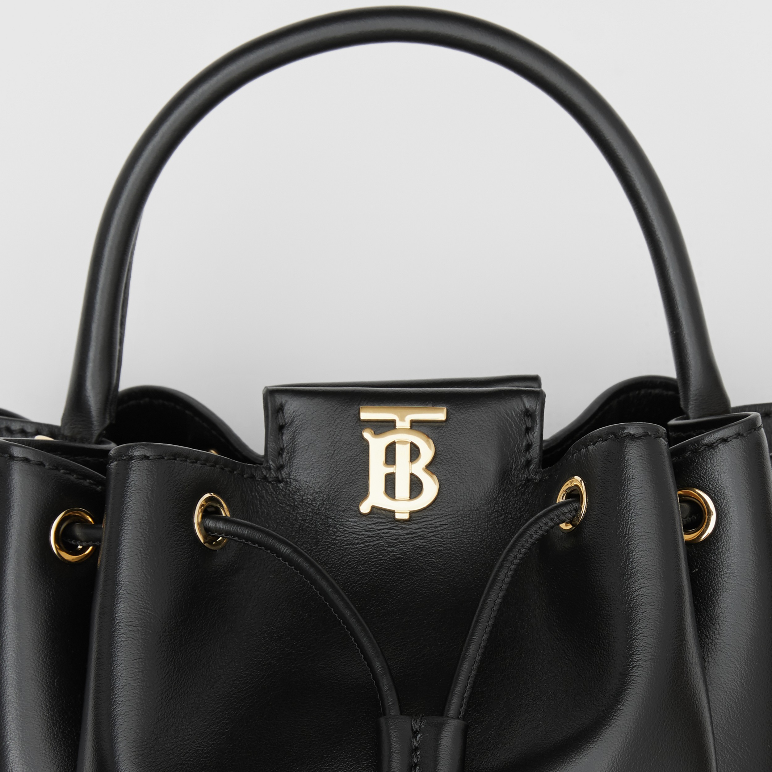 Monogram Motif Leather Bucket Bag in Black - Women | Burberry® Official