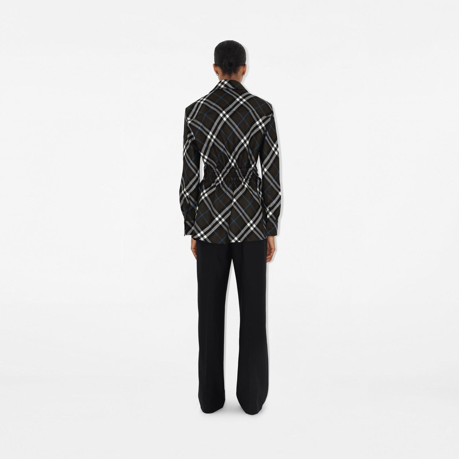 Relaxed Fit Check Wool Silk Shirt in Snug - Women | Burberry Relaxed Fit Check Wool Silk Shirt in Snug - Women | Burberry