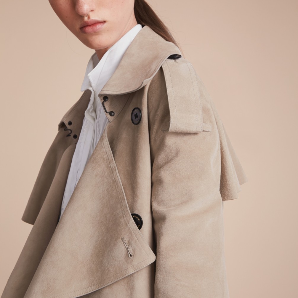 不对称式麂皮 trench 风衣 产品图片51