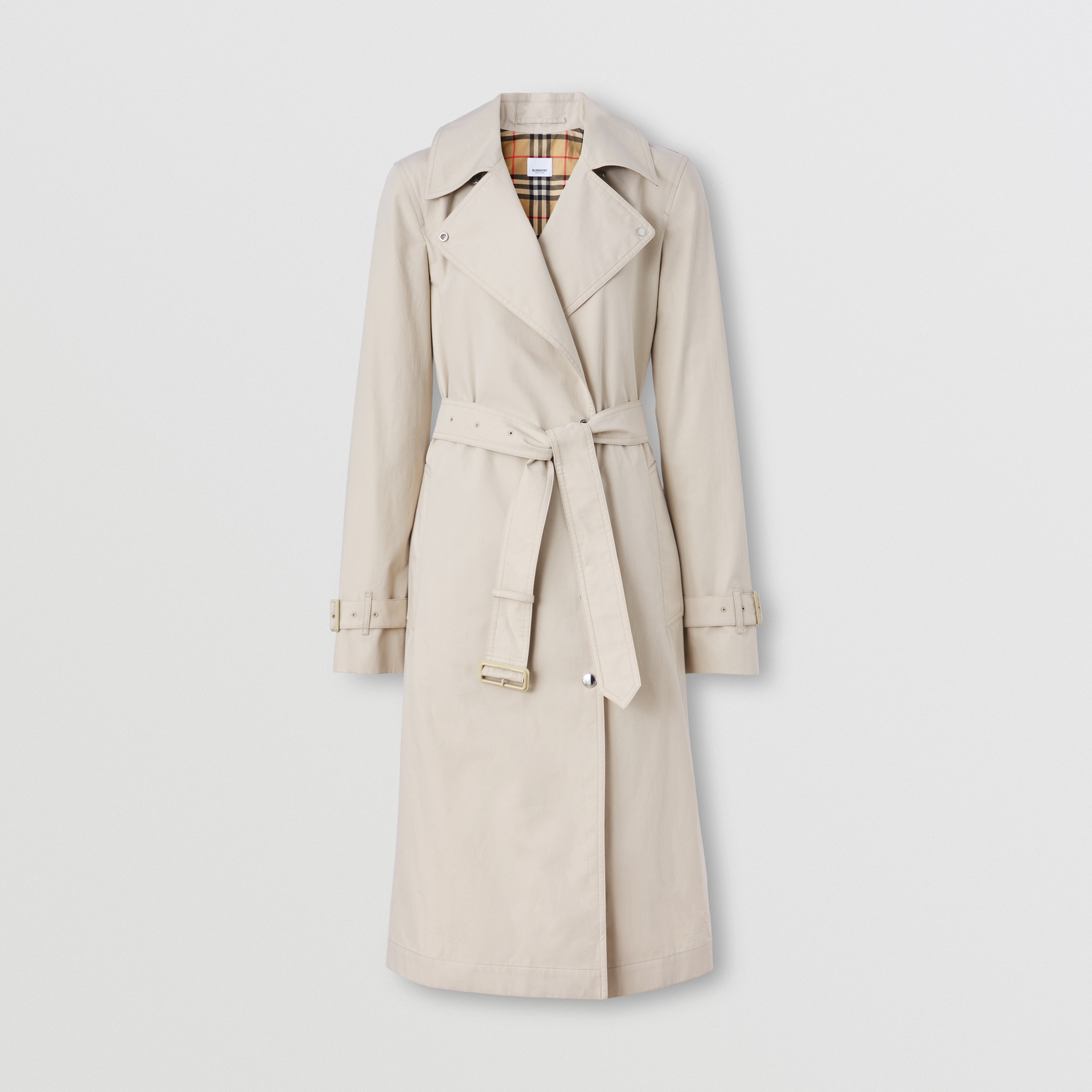 Cotton Belted Trench Coat in Soft Taupe - Women | Burberry® Official - 4