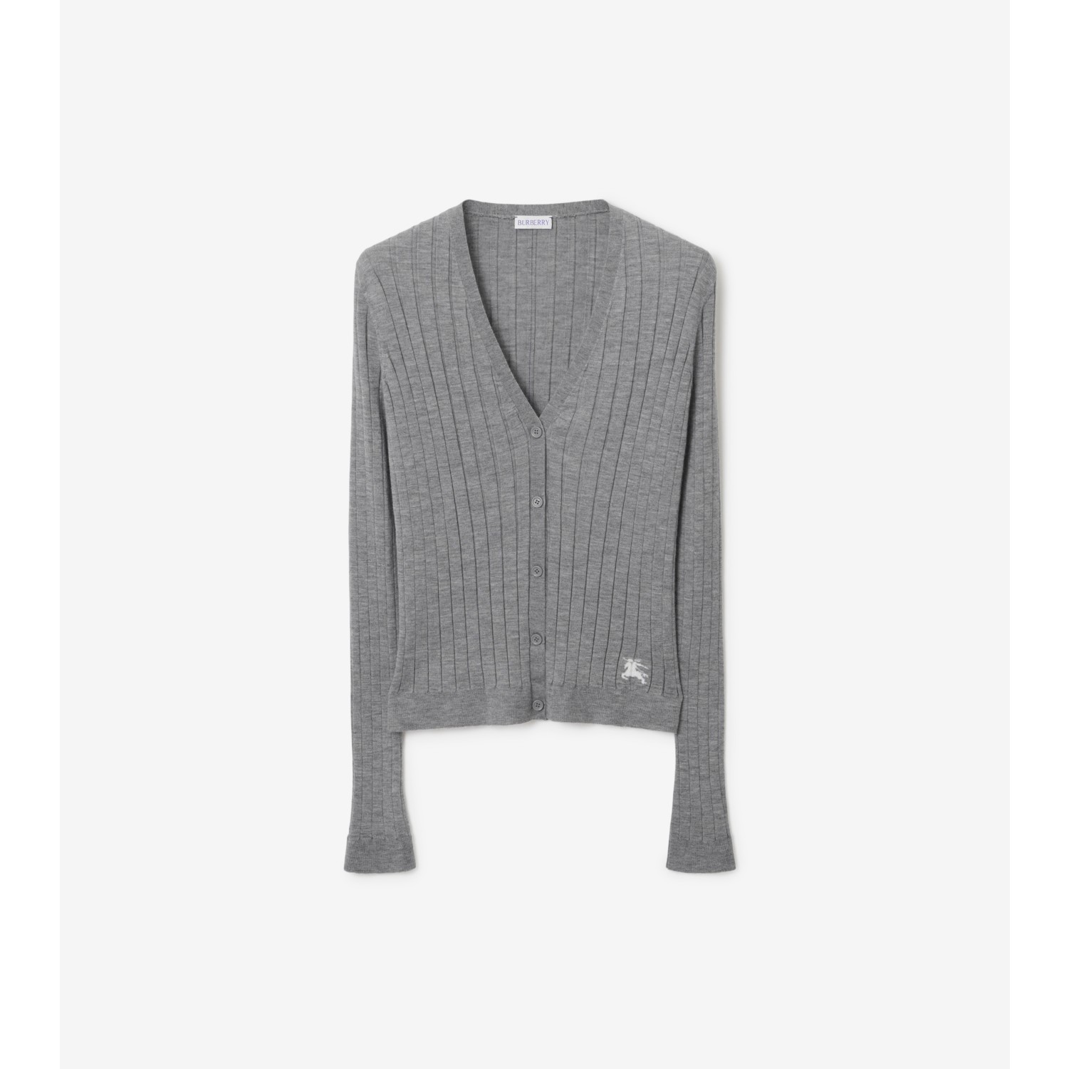 Wool Cardigan - Gray melange - Ladies