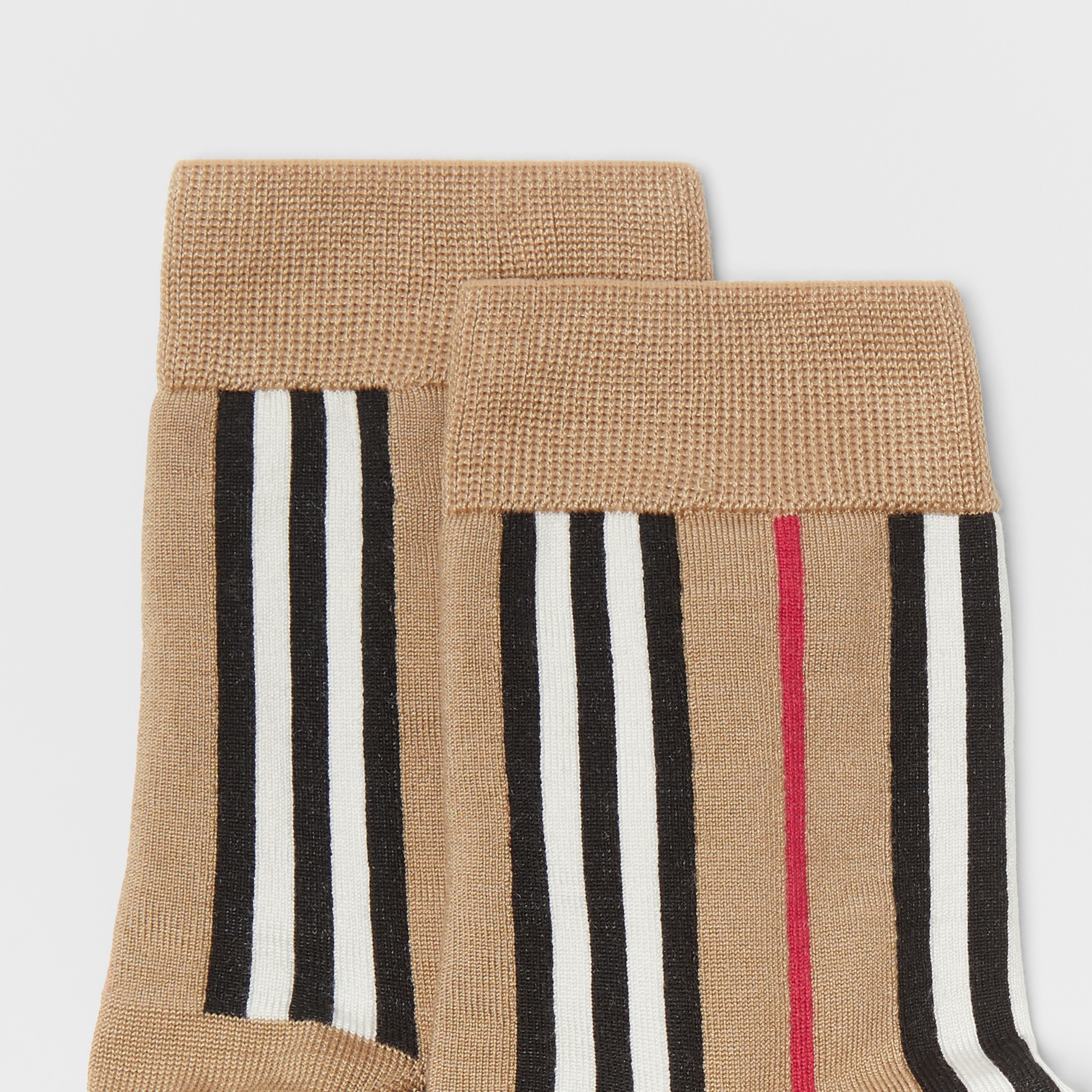 Icon Stripe Intarsia Cotton Blend Ankle Socks in Archive Beige | Burberry®  Official