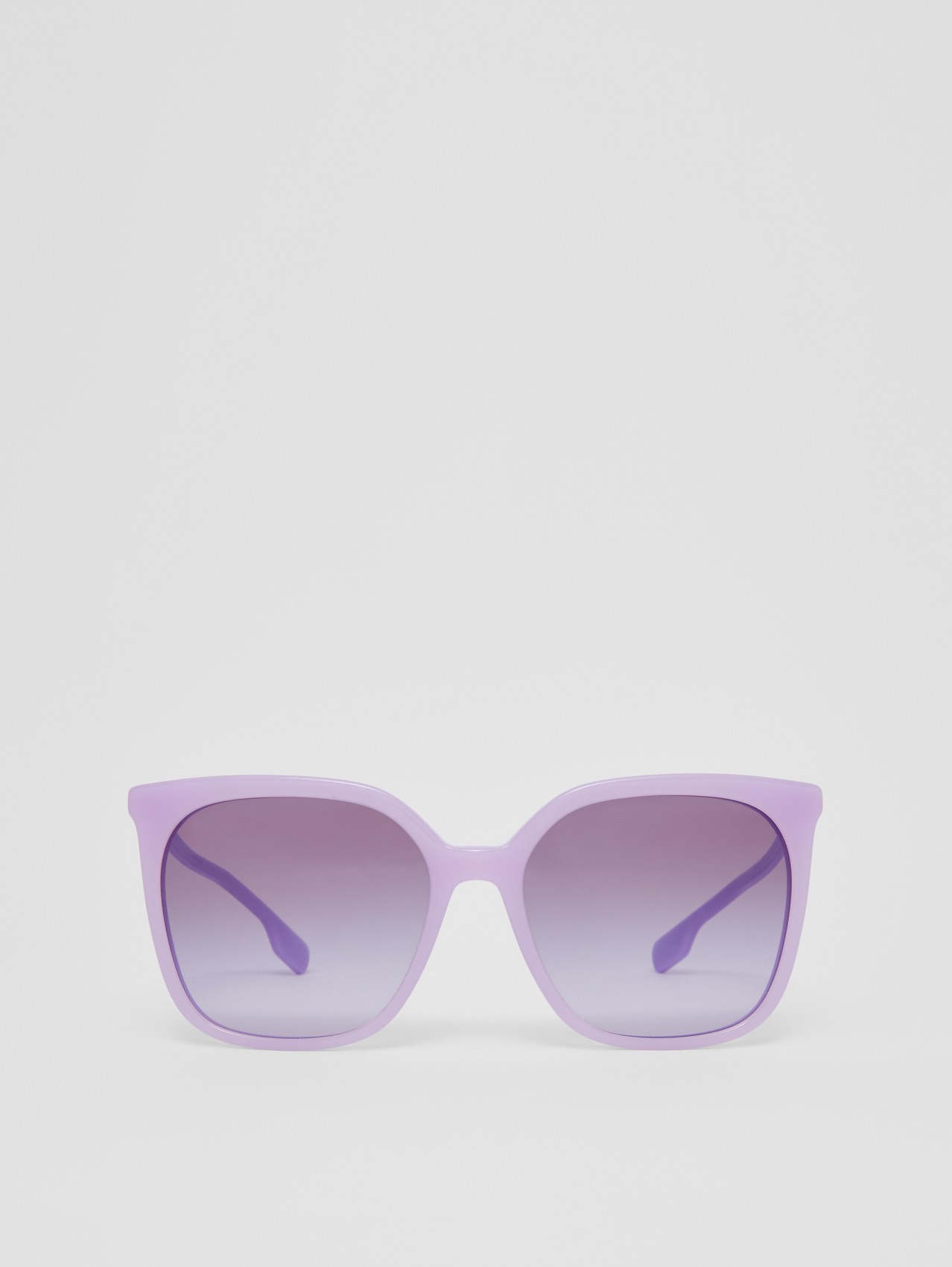 Icon Stripe Detail Oversized Square Frame Sunglasses in Lilac