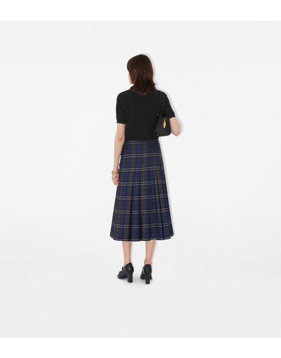 Check Wool Midi Kilt