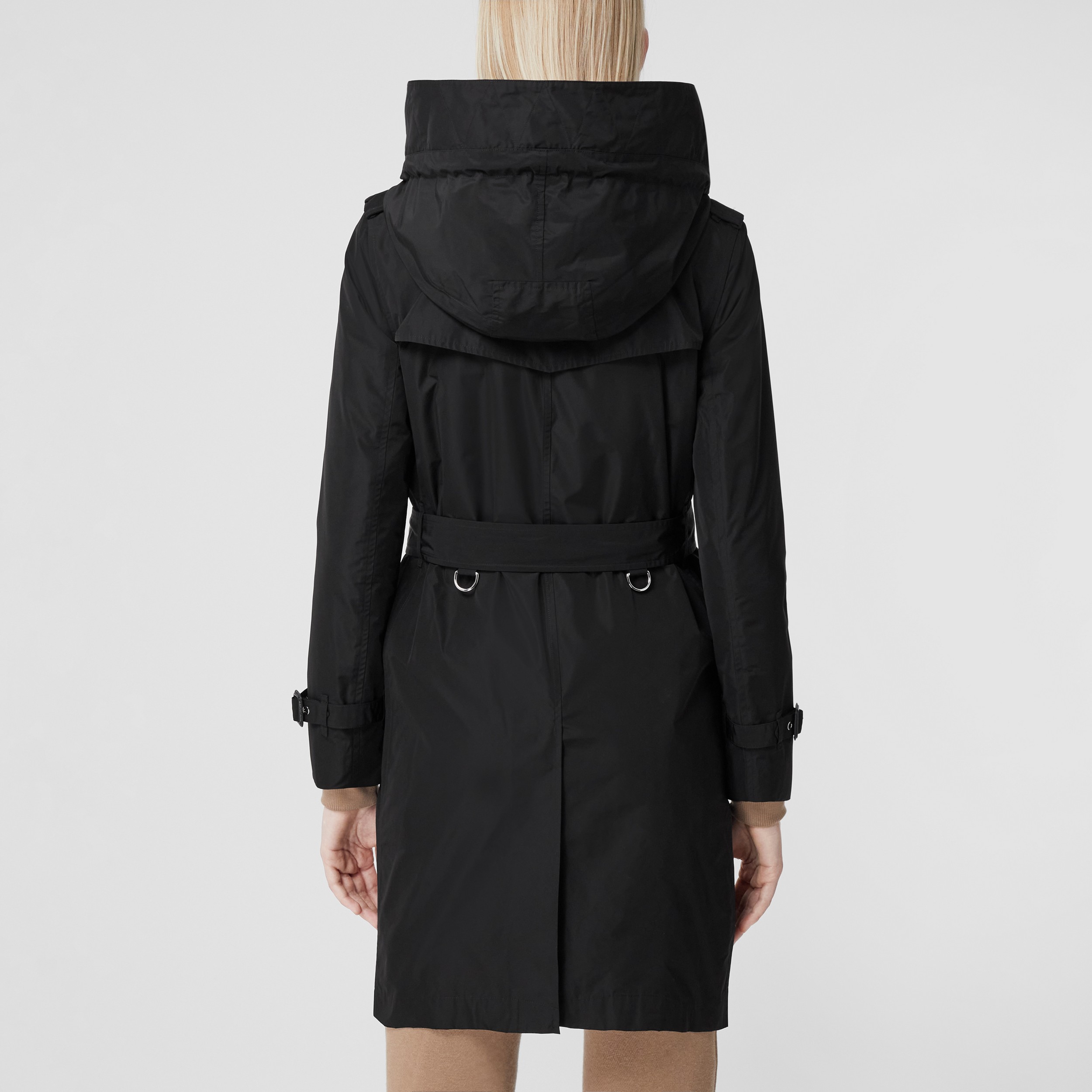 Trench coat Kensington de tafetá com capuz removível (Preto) - Mulheres | Burberry® oficial - 3