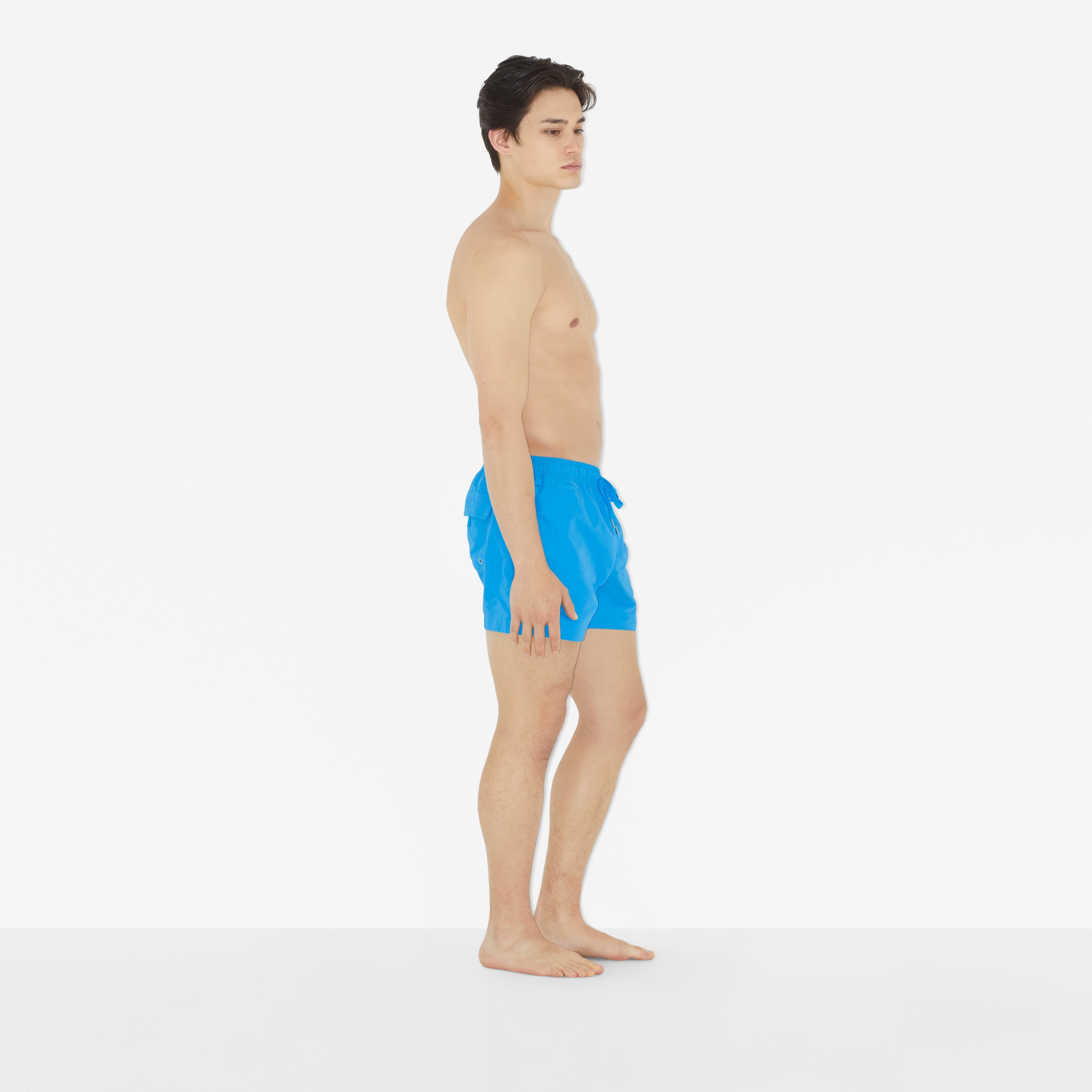 马术骑士徽标抽绳式游泳裤 (亮天蓝色) - 男士 | Burberry® 博柏利官网 - 3