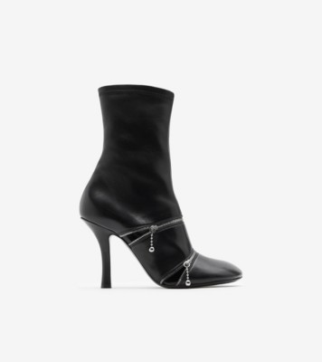 Bottines Peep en cuir (Noir) - Femme | Site officiel Burberry®