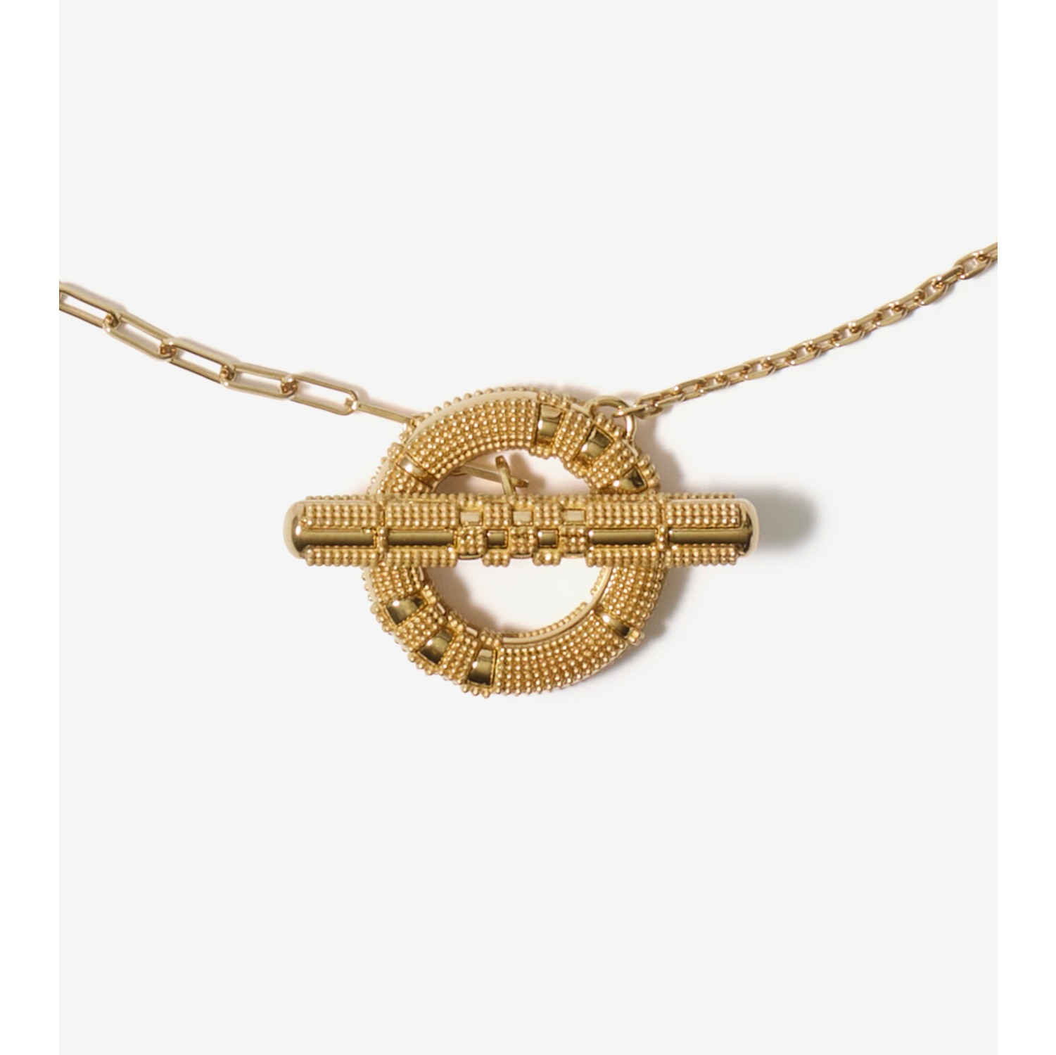 Check Granulation T-Bar Necklace