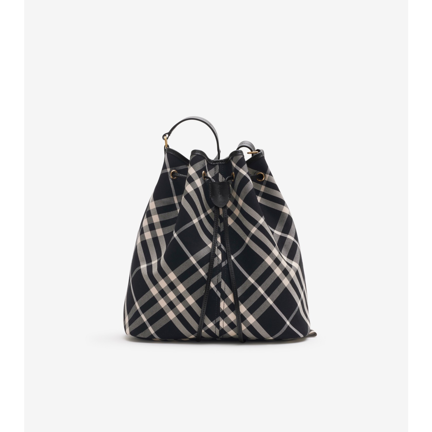 Medium Check Bucket Bag in Black/calico - Women | Burberry® Official
