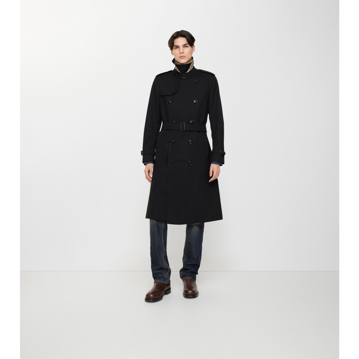  Check Long Kensington Heritage Trench Coat