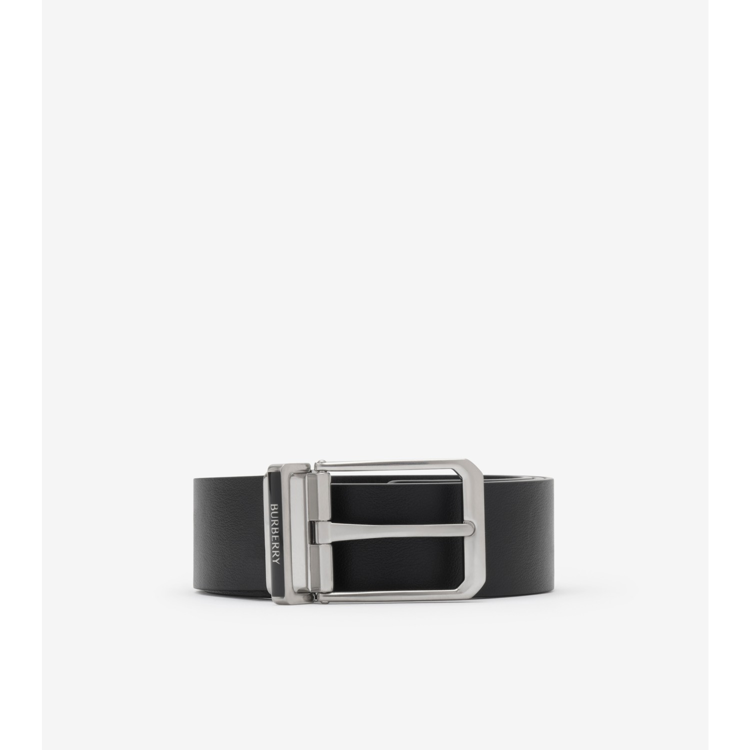 Cinturón reversible en piel con logotipo y esmaltado