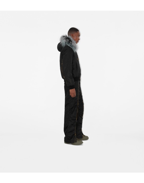 Jaqueta bomber de nylon com estampa paisley