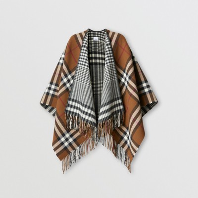 burberry reversible wool poncho