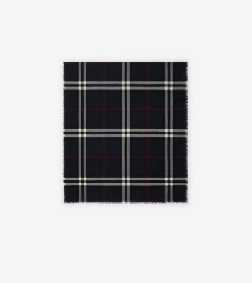 ワイド チェック ウールスカーフ (インク) | Burberry®公式サイト