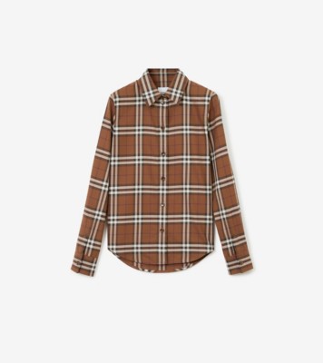 Burberry Andrea Check Biker Short in Brown