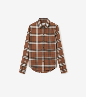 Burberry Andrea Check Biker Short in Brown