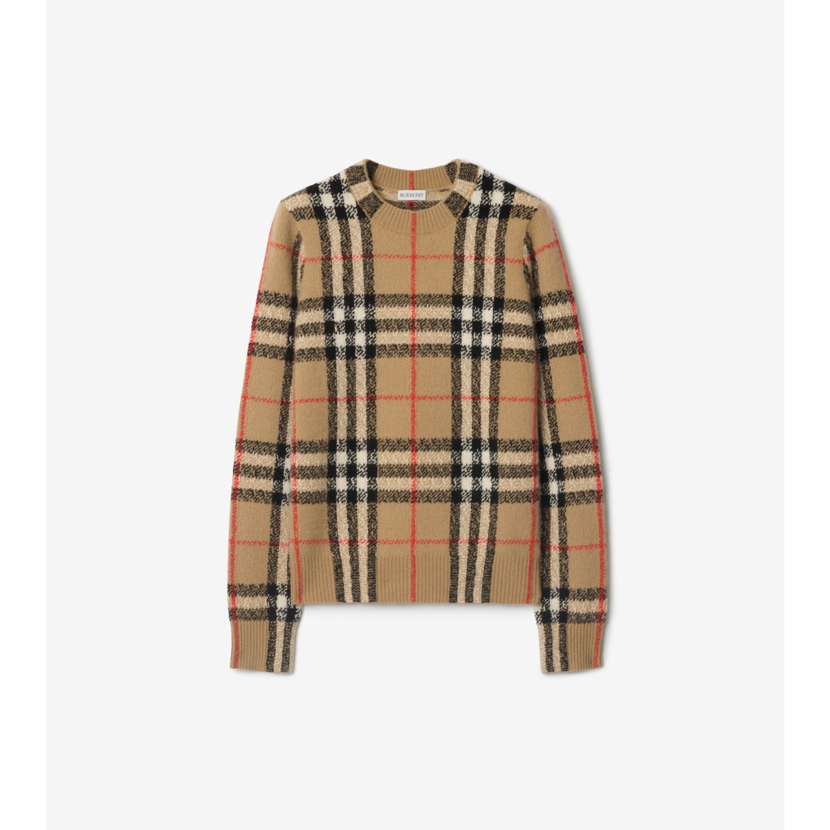  Check Cashmere Wool Sweater