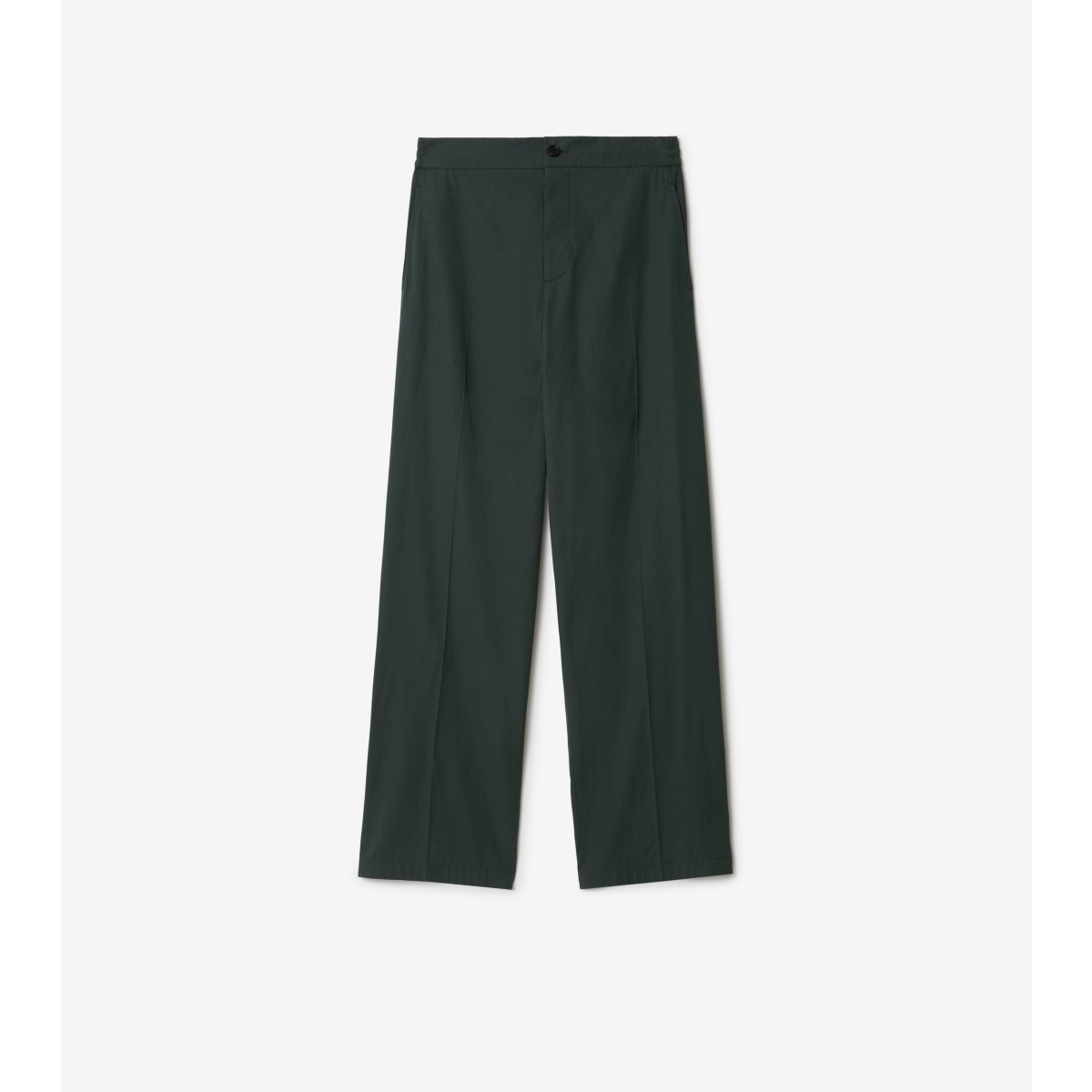 Shop Burberry Cotton Blend Tailored Trousers In Jungle