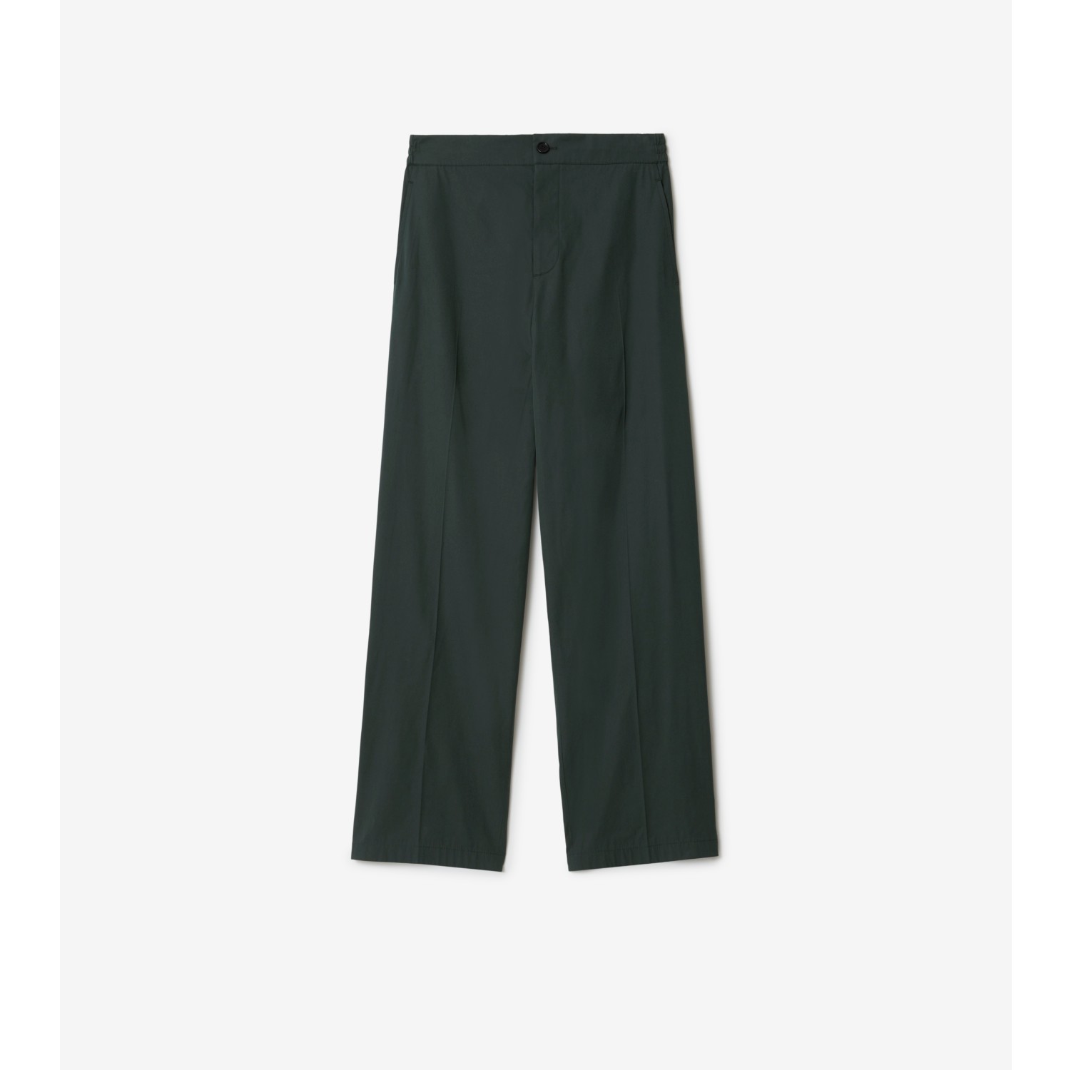 Cotton Blend Tailored Trousers in Jungle Men Burberry Official