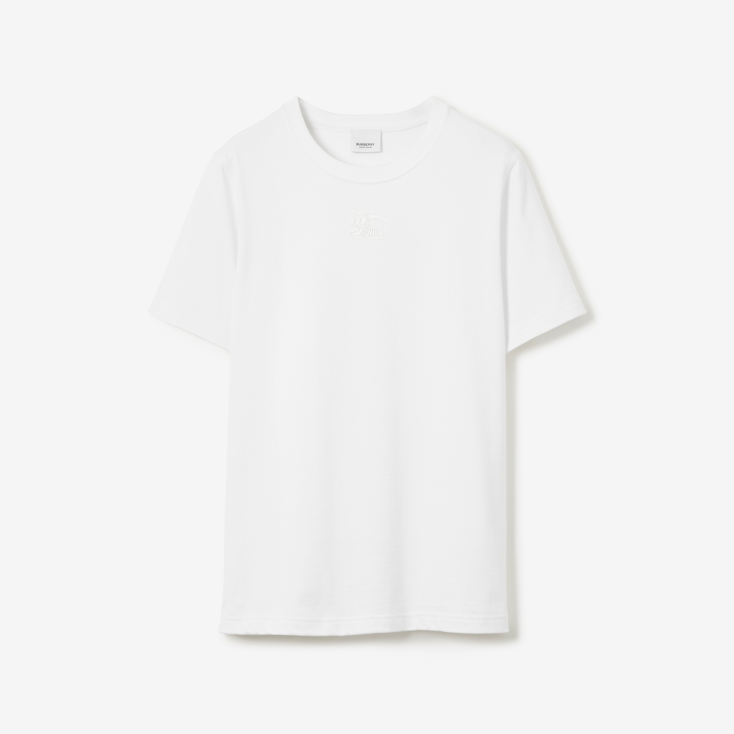 Camiseta em algodão com estampa Equestrian Knight (Branco) - Mulheres | Burberry® oficial - 1