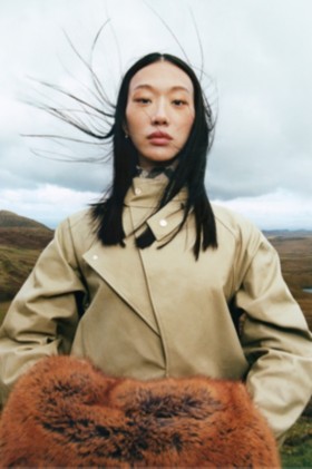 Winter Campaign 2023 featuring model in Trench