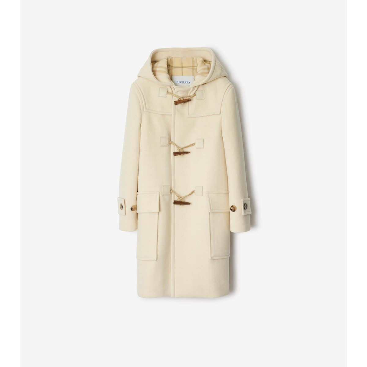 Shop Burberry Wool Cashmere Duffle Coat In Candle