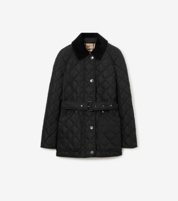 Diamond Quilted Nylon Jacket in Black - Women | Burberry® Official