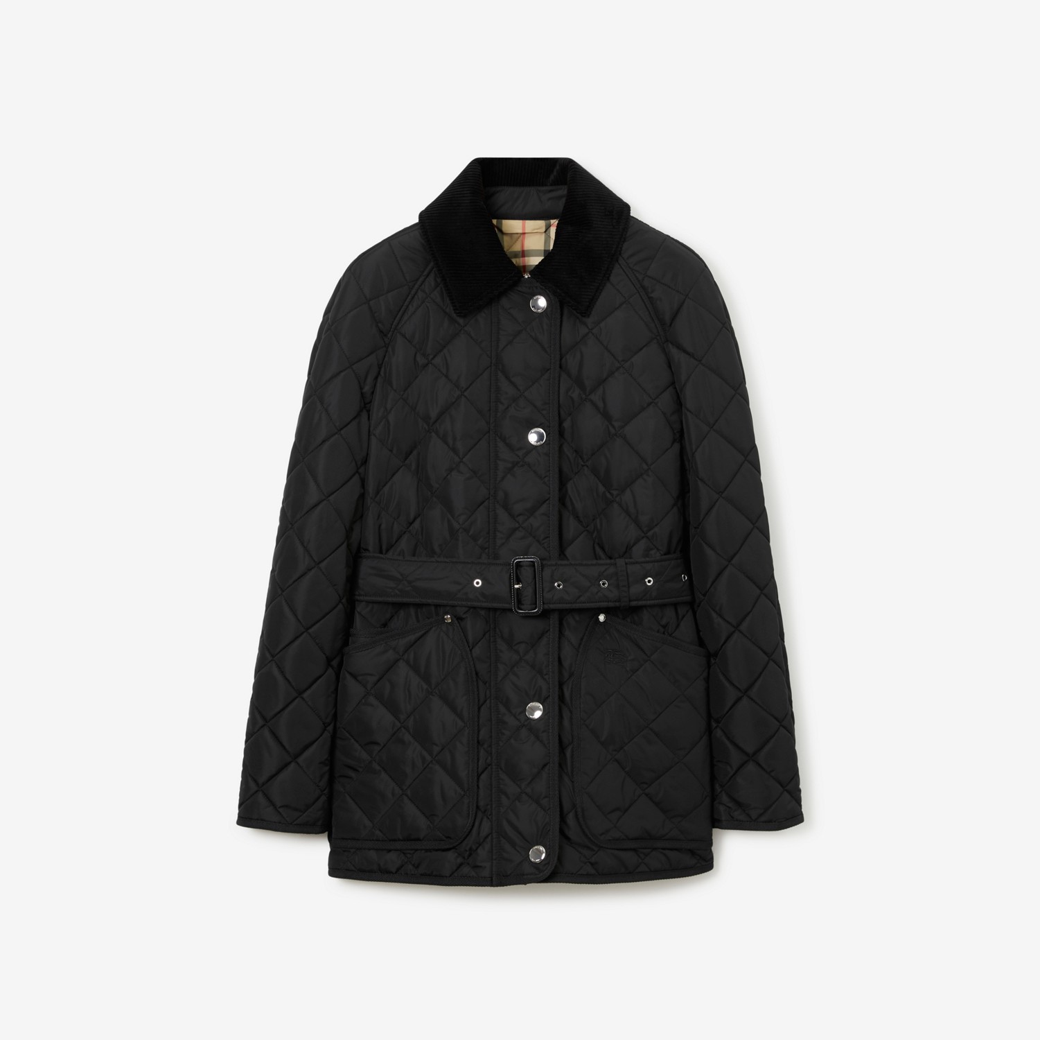 Diamond Quilted Nylon Jacket in Black - Women | Burberry® Official