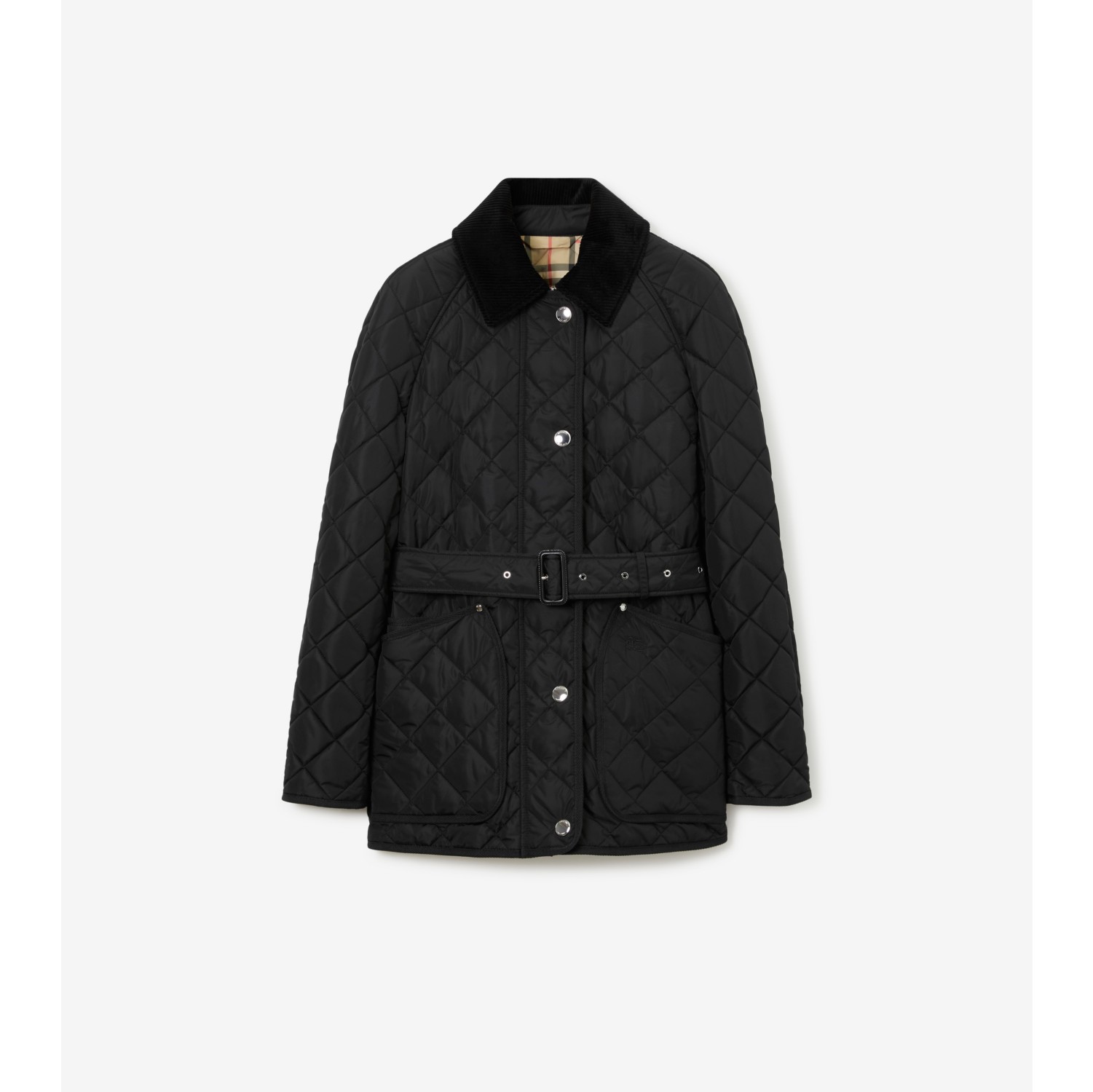 Quilted Nylon Jacket in Black Women Burberry Official